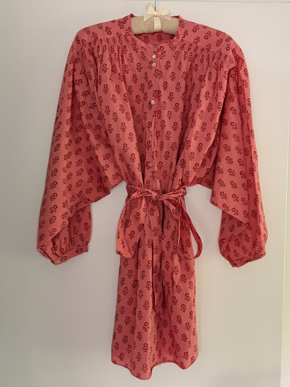 Doen Juliette Tunic Dress in Pink Block Print